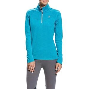 Ariat Tek Cold Series Conquest Girls Medium Teal 1/4 Zip Long Sleeved Pullover